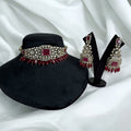Aadhya Ruby Pink Necklace Set - MIARAA