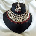 Riya Ruby Pink Polki Necklace Set - MIARAA