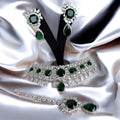 Diya Green Diamond Necklace Set - MIARAA