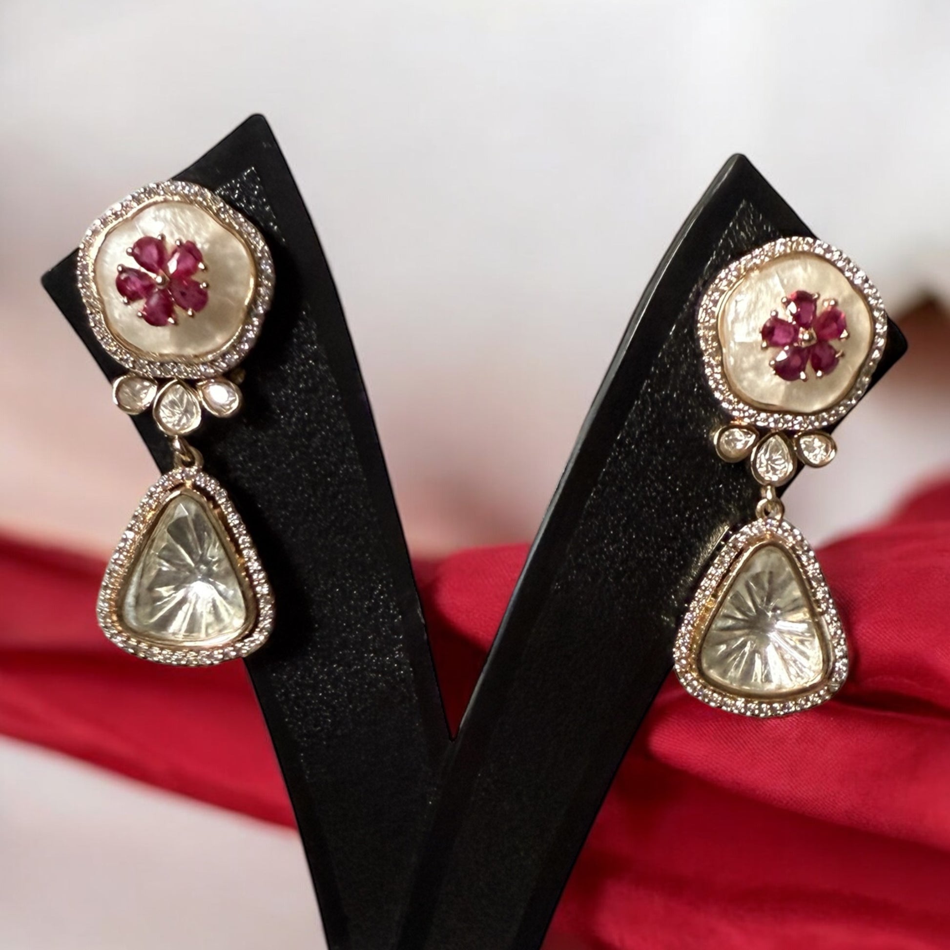 Suhana Ruby Pink Necklace Set - MIARAA