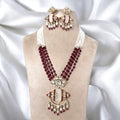 Prisha Ruby Pink Necklace Set - MIARAA