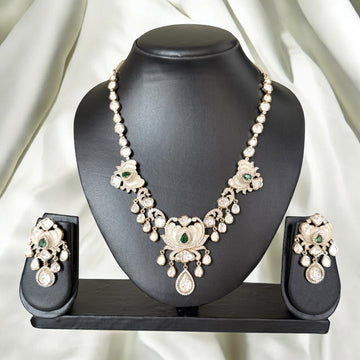 Sharvani Green Necklace Set - MIARAA
