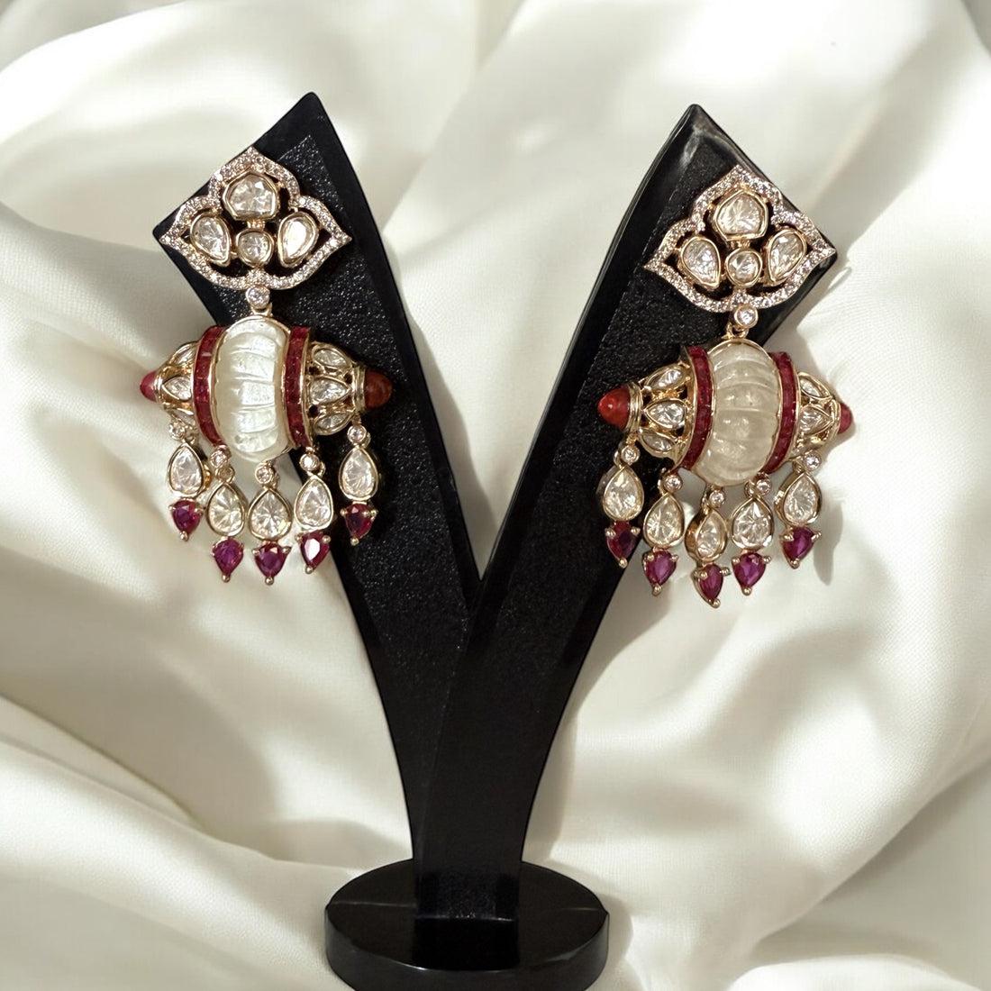 Prisha Ruby Pink Necklace Set - MIARAA