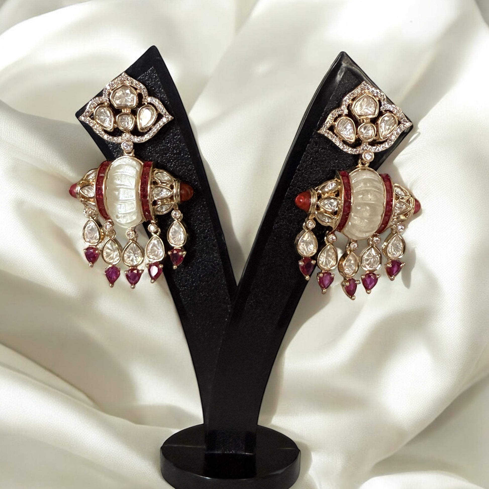 Prisha Ruby Pink Necklace Set - MIARAA
