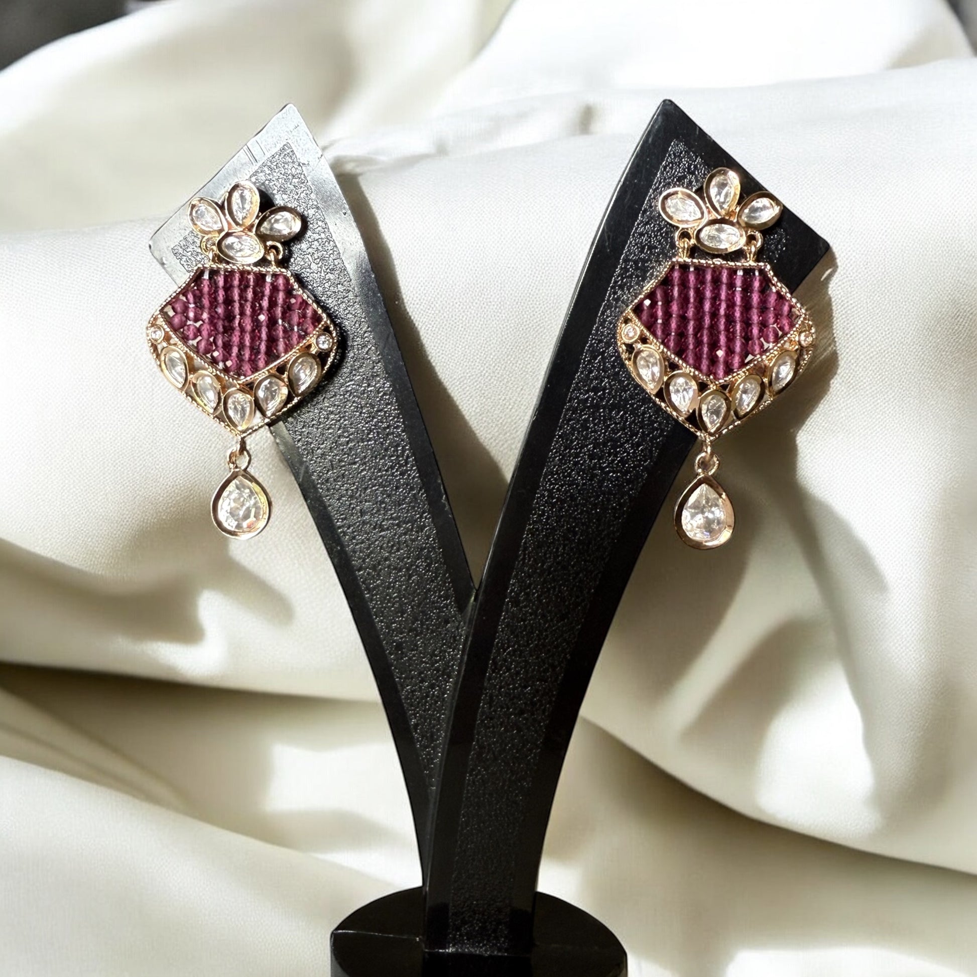 Myra Ruby Pink Necklace Set - MIARAA