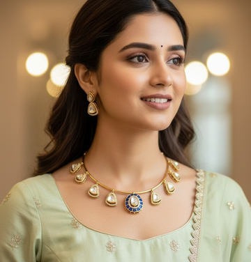 Aaru Blue Stone Necklace Set