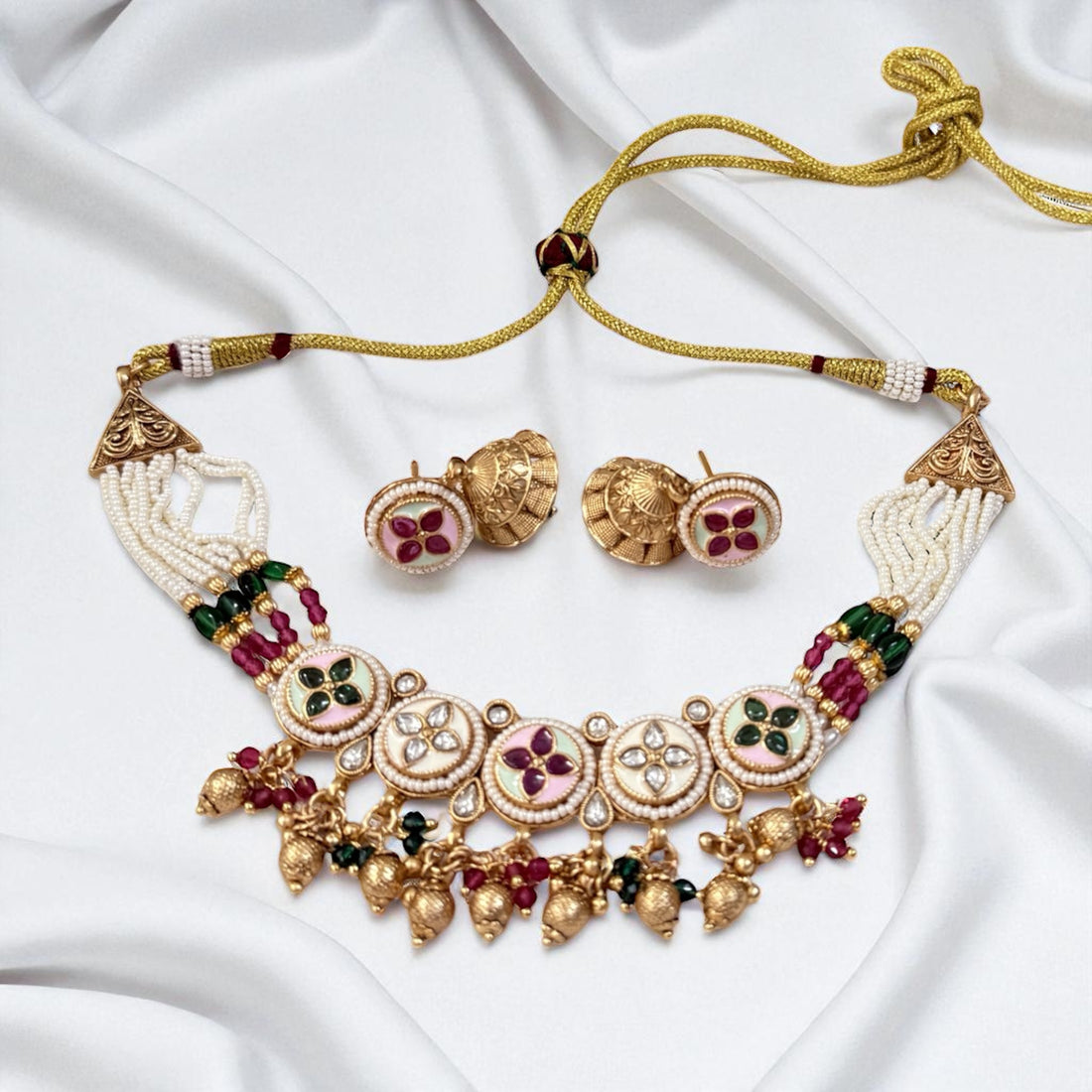 Multicolor Mehar Rajwadi Necklace Set