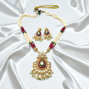 Multicolor Pritha Antique Rajwadi Necklace Set