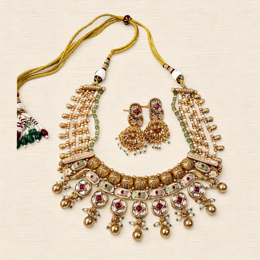 Multicolor Satya Antique Rajwadi Necklace Set