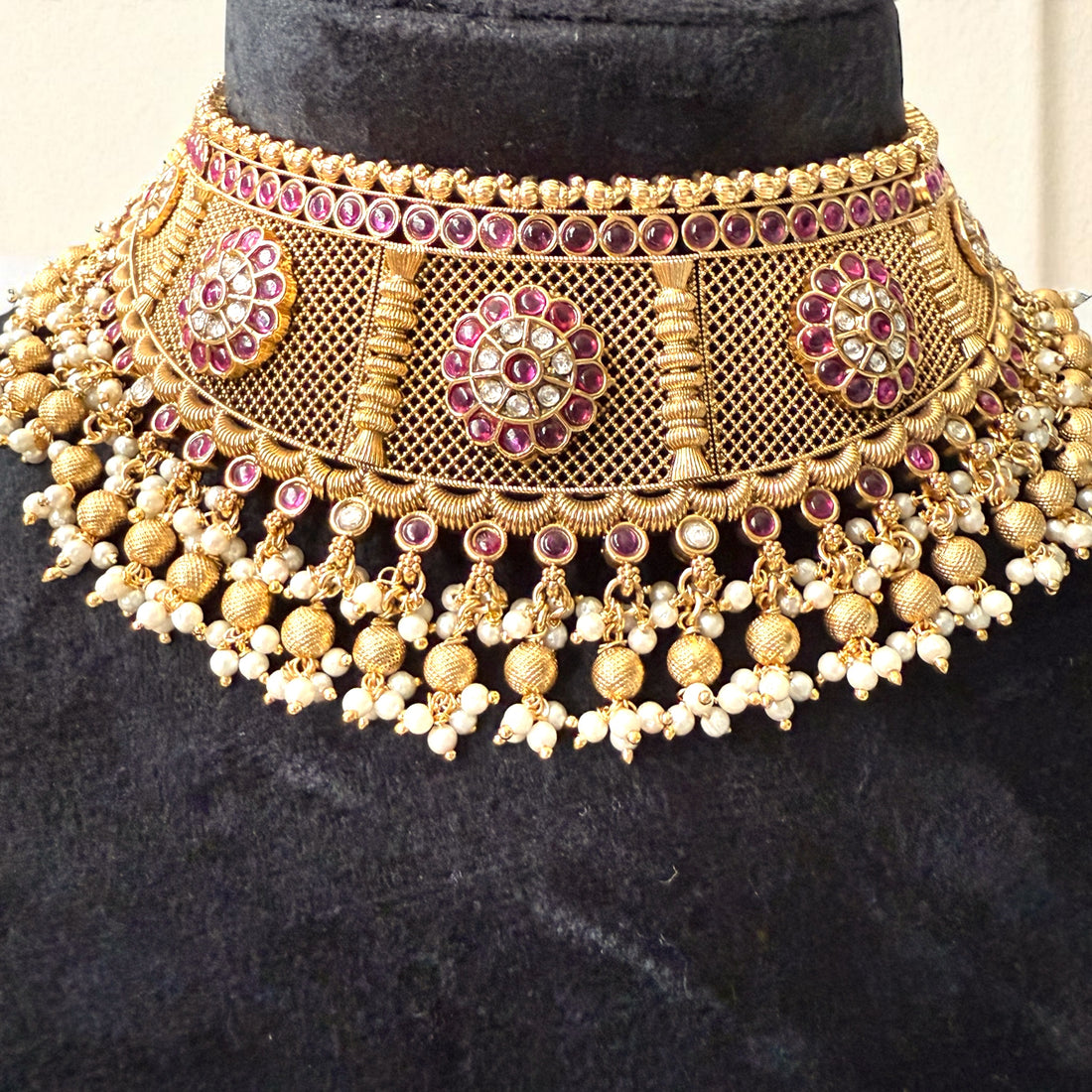 Multicolor Amara Antique Rajwadi Heritage Necklace Set