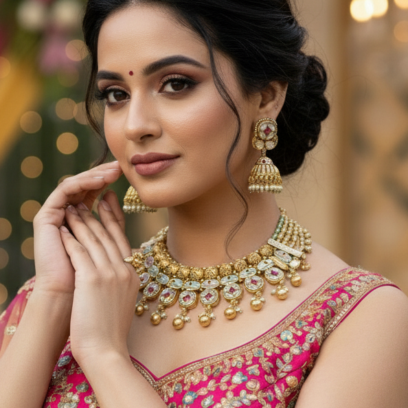 Multicolor Satya Antique Rajwadi Necklace Set