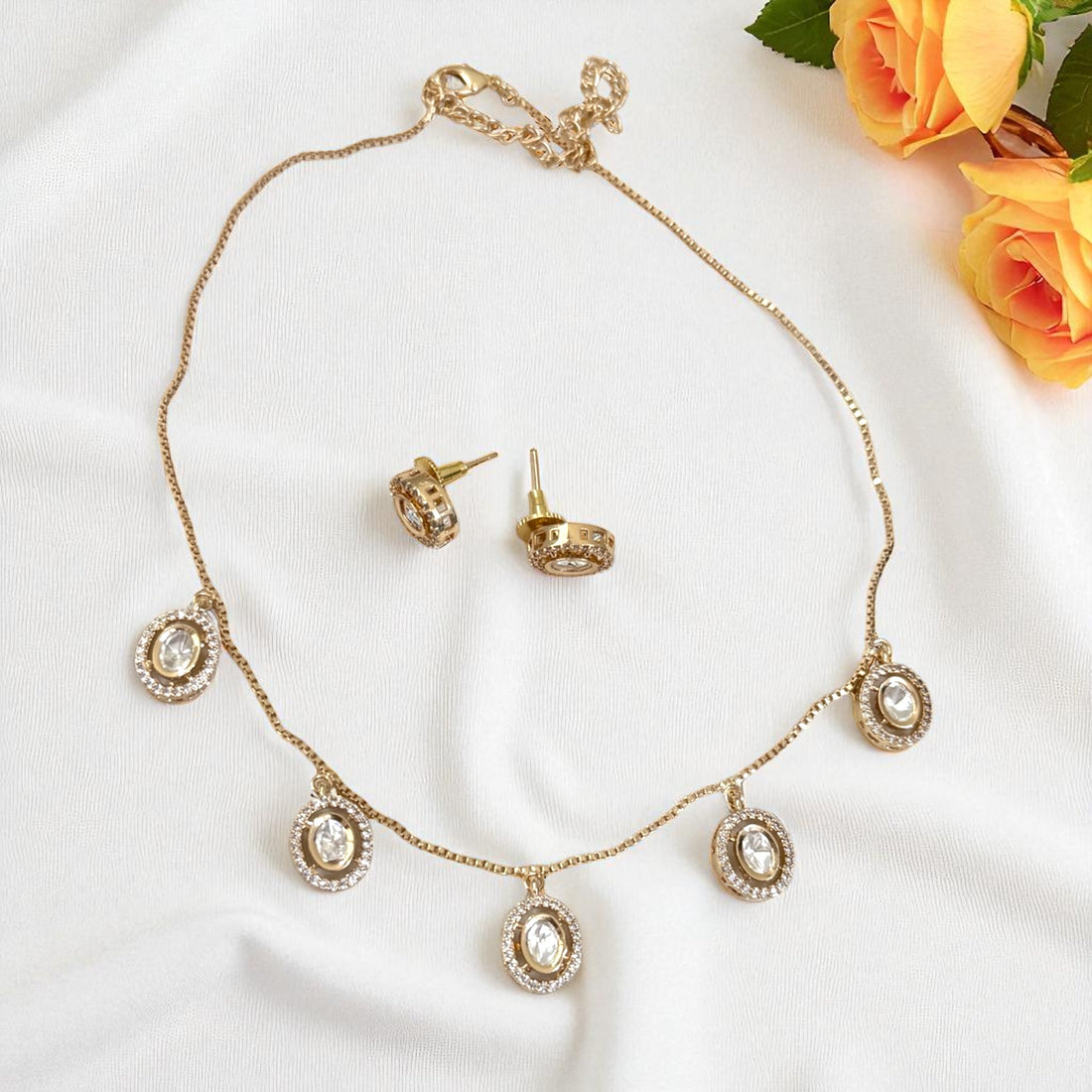 Divya Multicolor Polki Kundan Necklace Set