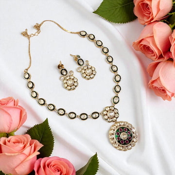 Shakti Multicolor Polki Kundan Necklace Set