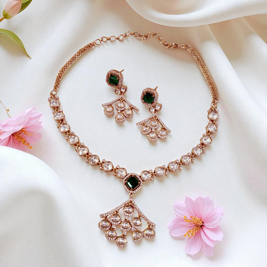 Uma Multicolor Polki Kundan Necklace Set