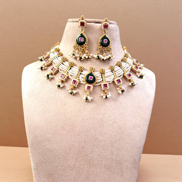 Multicolor Ranchi Antique Rajwadi Necklace Set