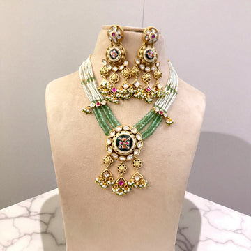 Multicolor Farida Antique Rajwadi Necklace Set