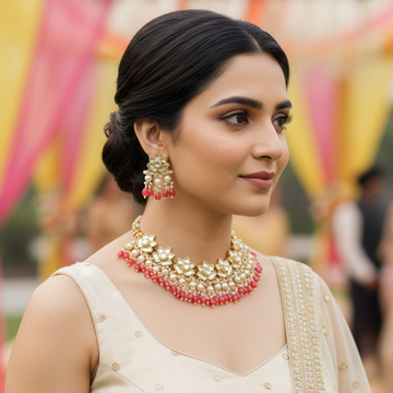 Multicolor Amrapali Antique Rajwadi Necklace Set