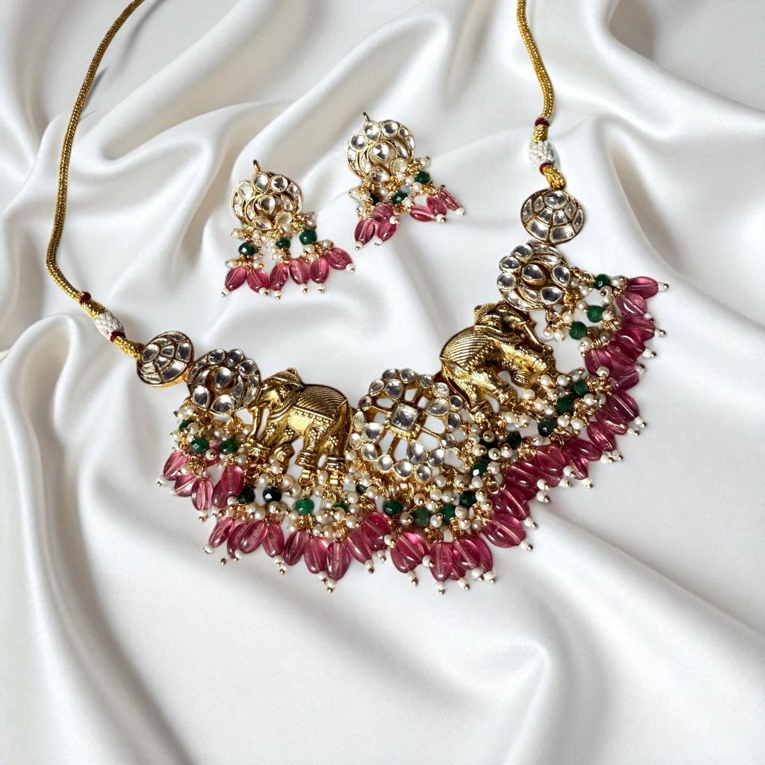 Multicolor Minakshi Antique Rajwadi Necklace Set
