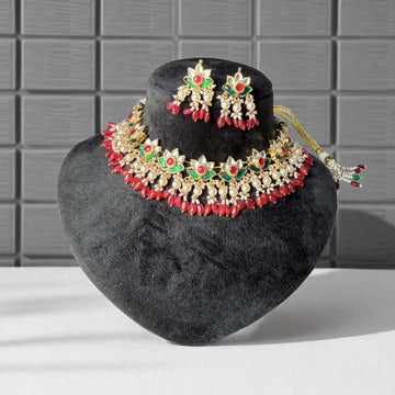 Multicolor Savitri Antique Rajwadi Necklace Set