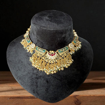 Multicolor Sajani Antique Rajwadi Necklace Set