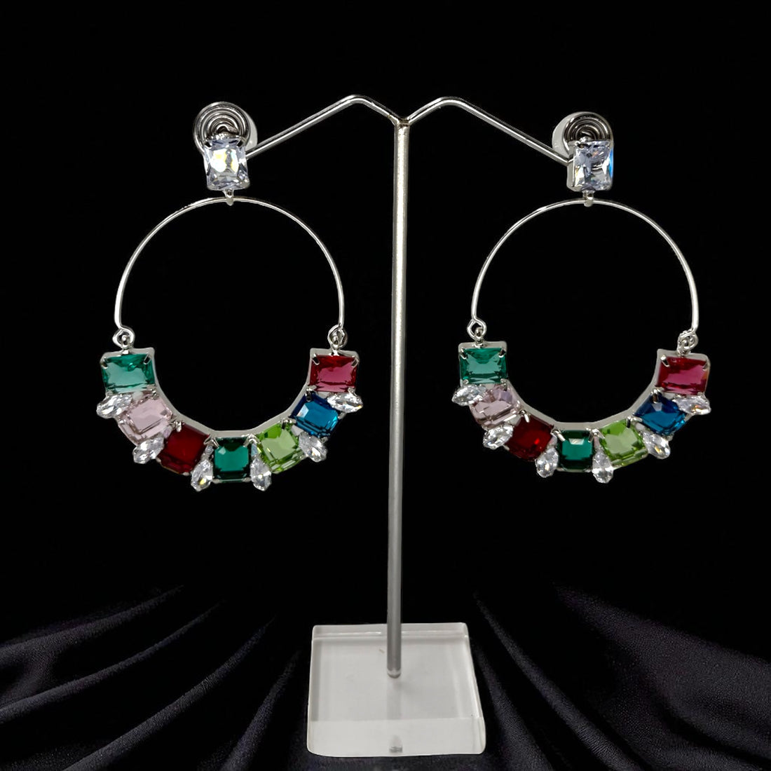 Maya Multicolor Chandbali Earrings