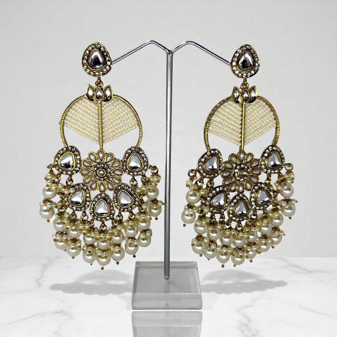 Mona Kundan Chandbali Earrings