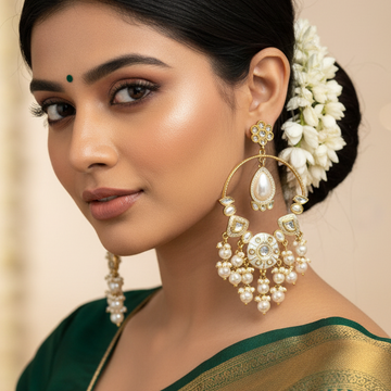 Kavisha Kundan Chandbali Earrings