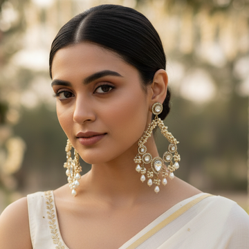 Shalini Kundan Chandbali Earrings