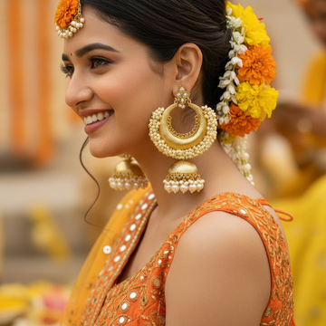 Kusum Kundan Chandbali Earrings