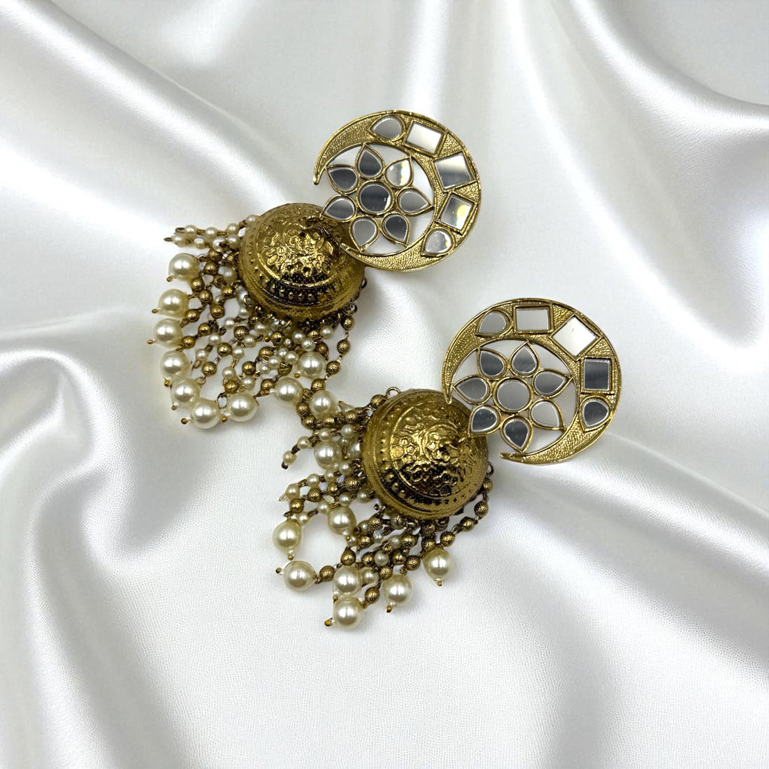 Monalisha Kundan Chandbali Earrings