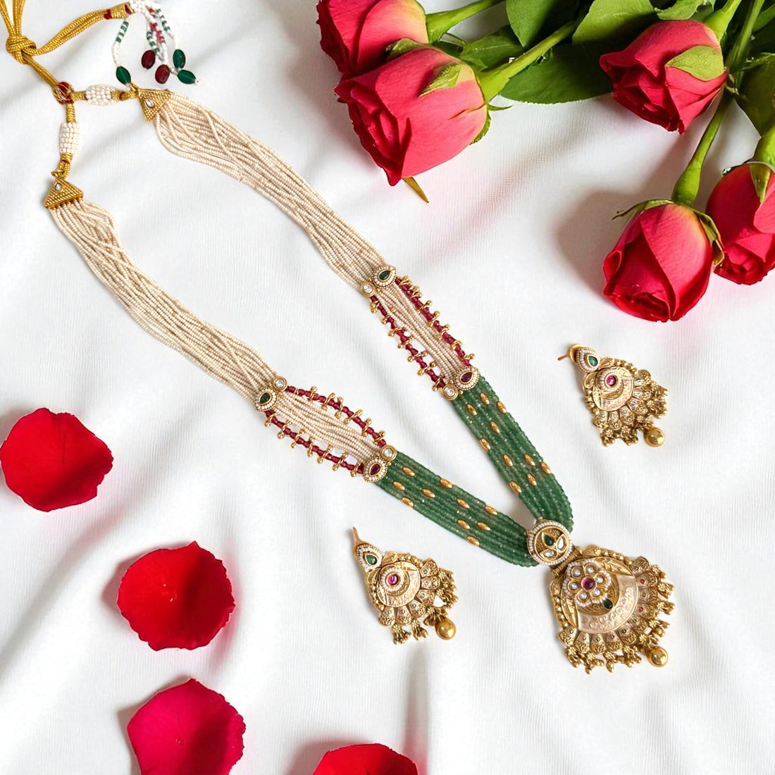 Multicolor Ragini Antique Rajwadi Necklace Set
