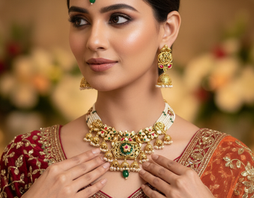 Multicolor Satyavati Antique Rajwadi Necklace Set