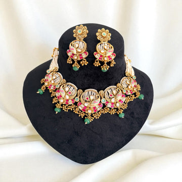 Multicolor Rajeshwari Antique Rajwadi Necklace Set