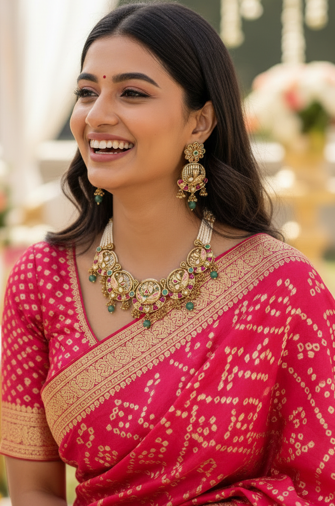 Multicolor Rajeshwari Antique Rajwadi Necklace Set