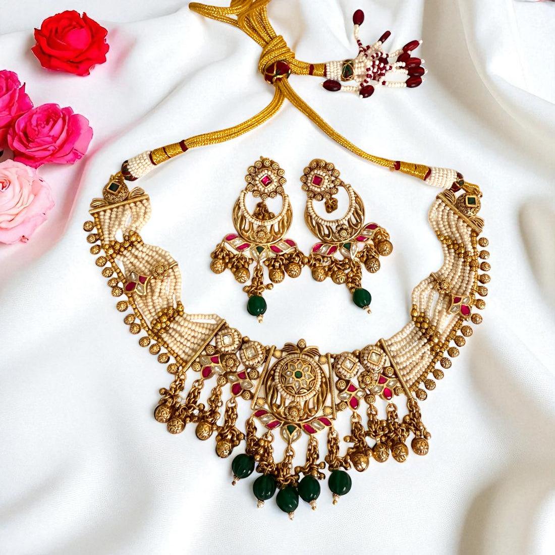 Multicolor Kamla Rajwadi Necklace Set