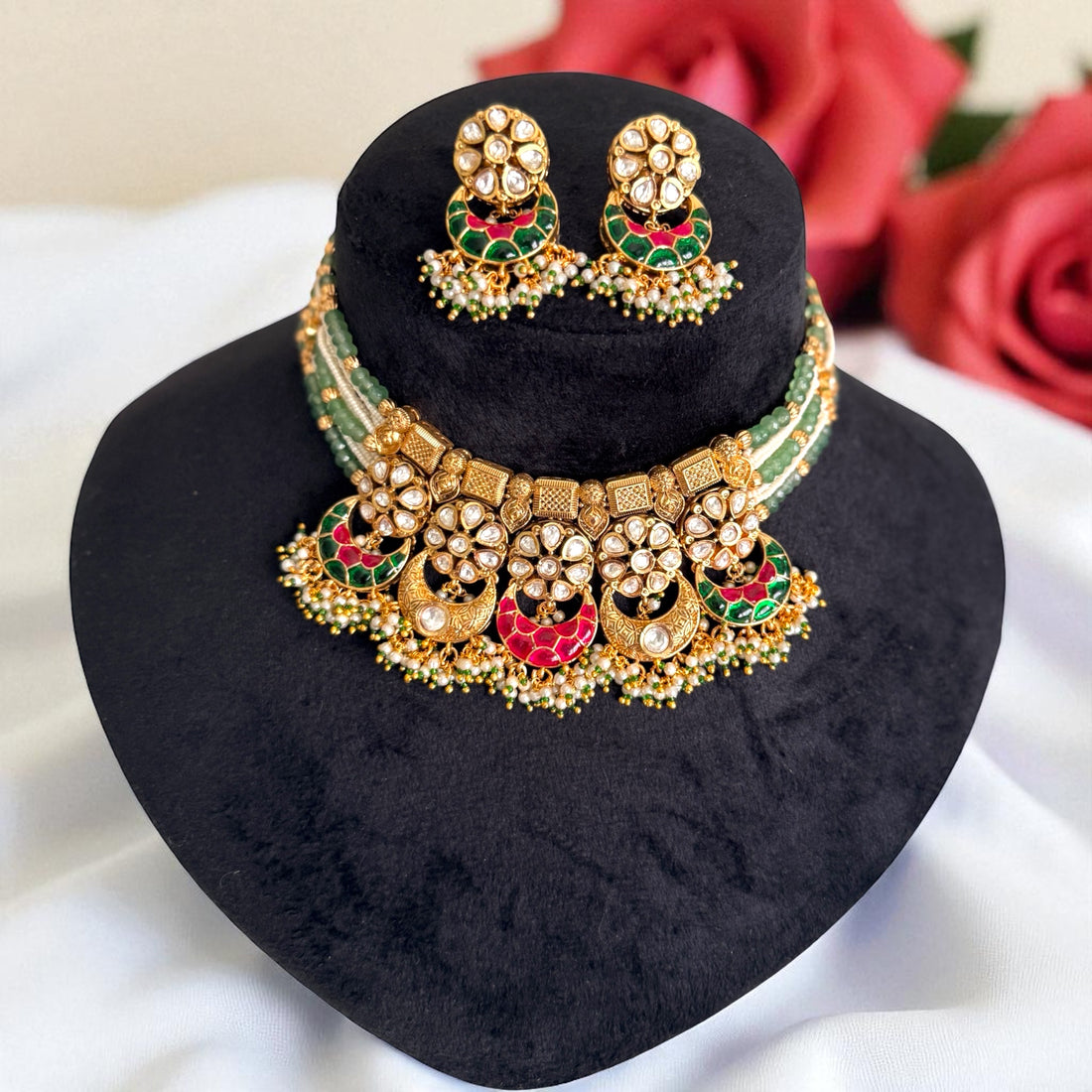 Multicolor Ira Rajwadi Necklace Set