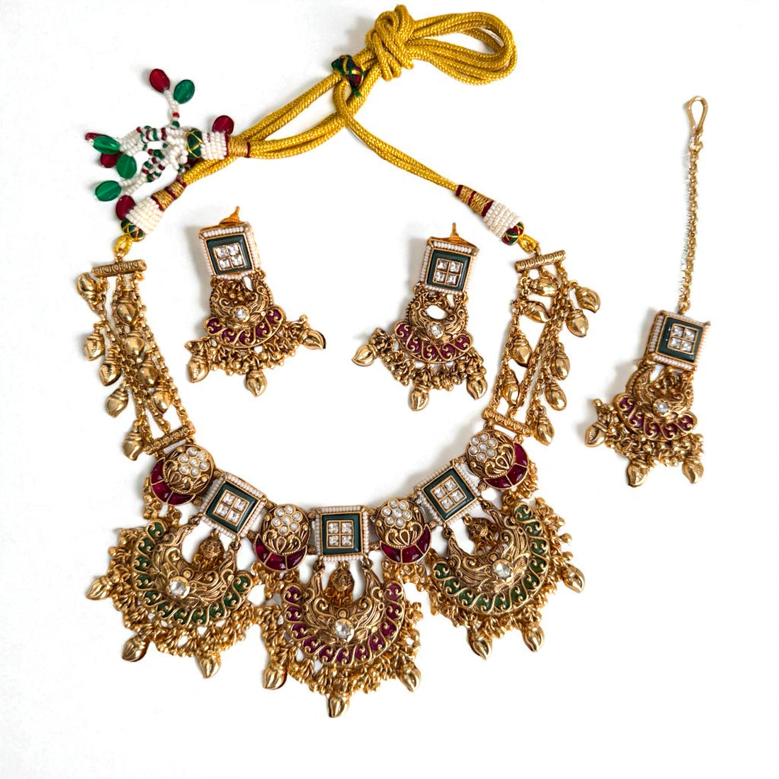 Multicolor Sarojni Heritage Rajwadi Necklace Set