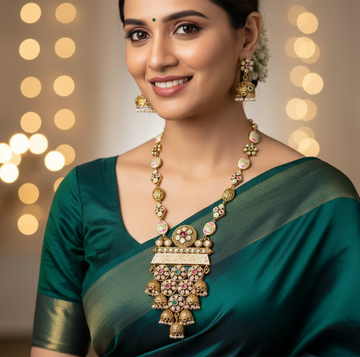 Multicolor Madhavi Rajwadi Necklace Set