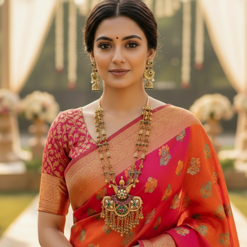 Multicolor Shobha Rajwadi Necklace Set