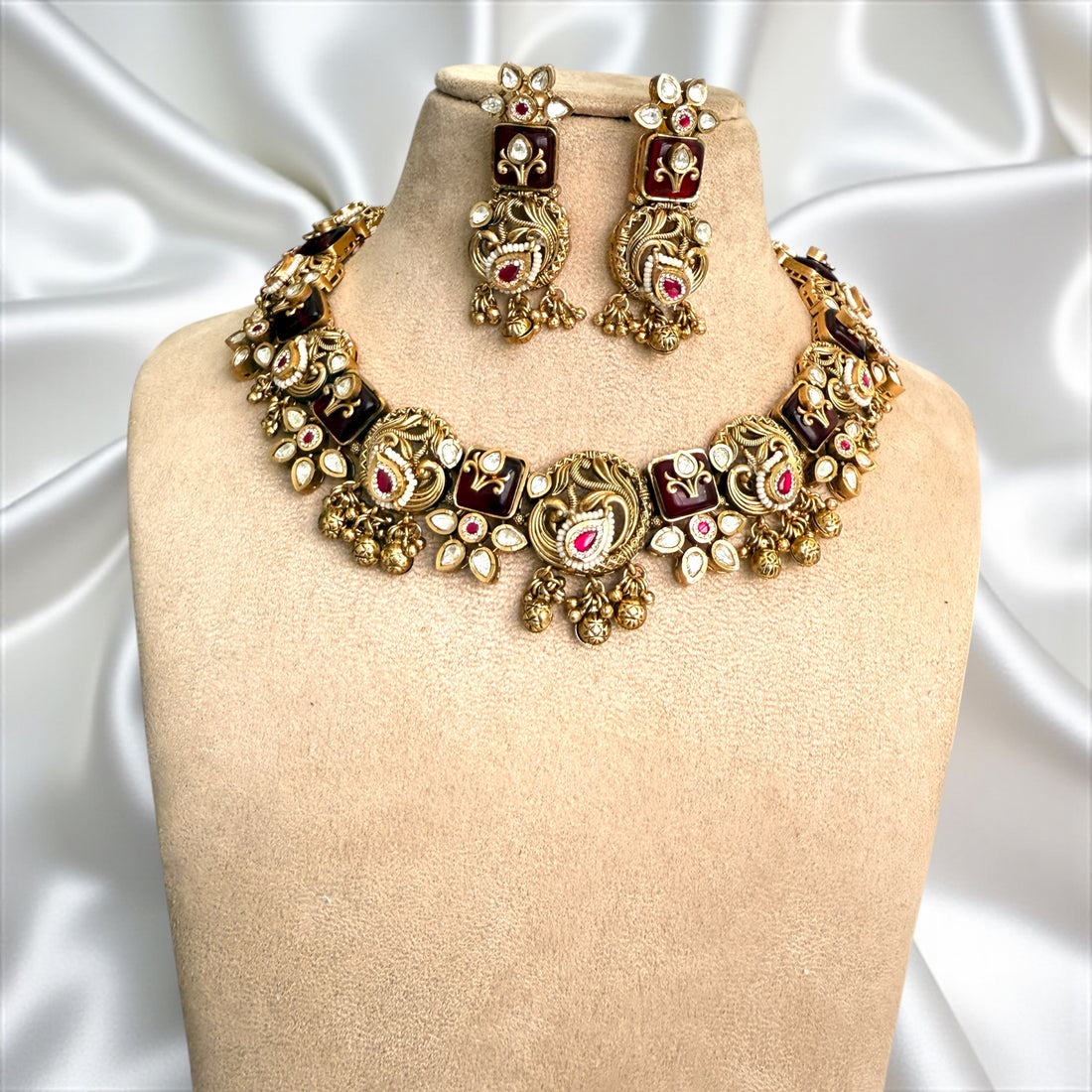 Multicolor Kalyani Rajwadi Necklace Set