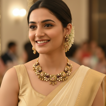 Multicolor Kalyani Rajwadi Necklace Set