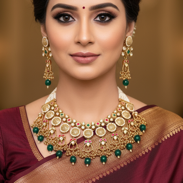 Multicolor Ashmi Rajwadi Necklace Set