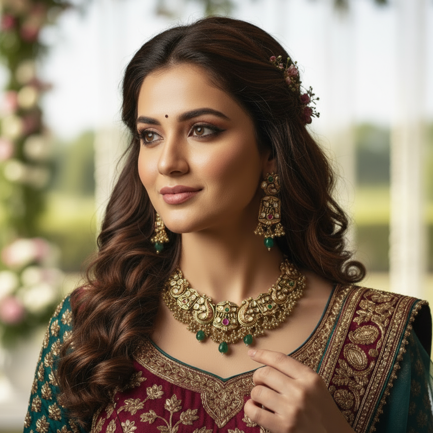 Multicolor Urmila Rajwadi Necklace Set