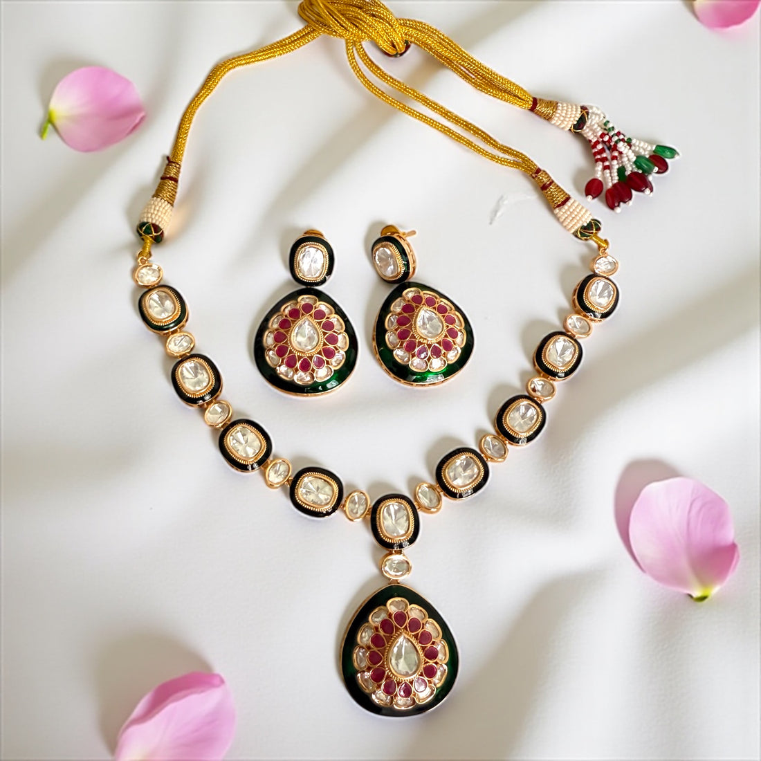 Mona Polki Kundan Necklace Set