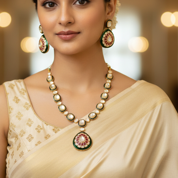 Mona Polki Kundan Necklace Set
