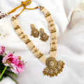 White Poonam Rajwadi Necklace Set- MIARAA