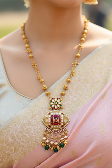 Multicolor Navya Heritage Rajwadi Necklace Set