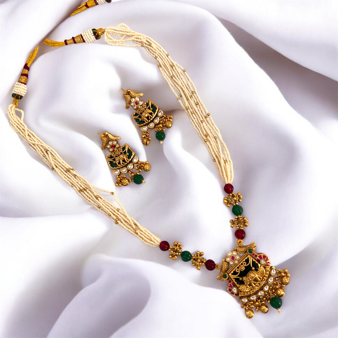 Multicolor Kavya  Rajwadi Necklace Set