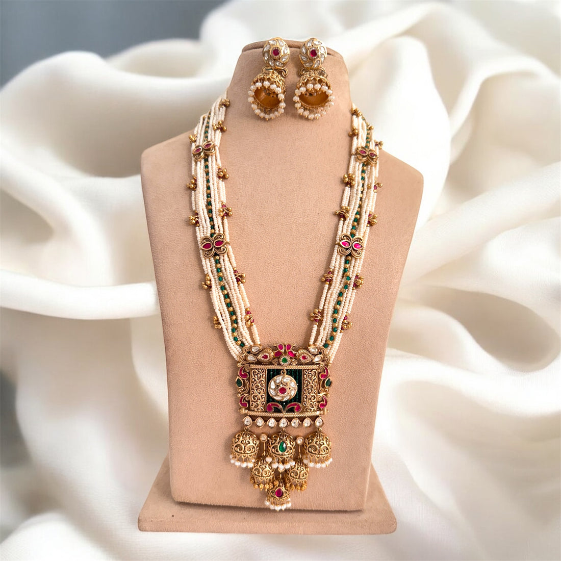 Multicolor Priti  Rajwadi Necklace Set