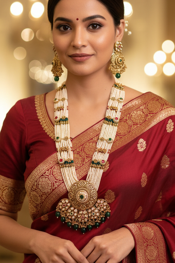 Multicolor Poorva Rajwadi Necklace Set